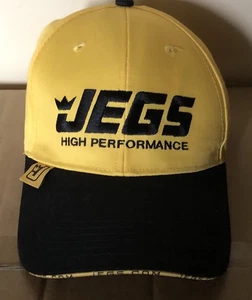JEGS HIGH PERFORMANCE CAP YELLOW & BLACK ADJUSTABLE BASEBALL CAP NWOT - Picture 1 of 3