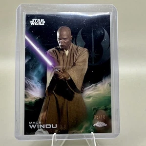 MACE WINDU 2025 Topps Chrome Star Wars Black Refractor /10 SSP - Picture 1 of 4