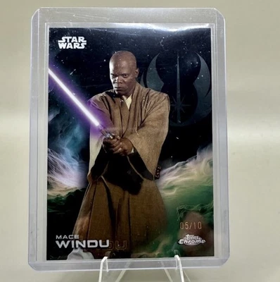 MACE WINDU 2025 Topps Chrome Star Wars Black Refractor /10 SSP - Image 1 of 4