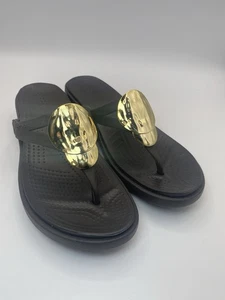 Chanclas Crocs Iconic Comfort marrón con detalles dorados para mujer talla: 7” - Imagen 1 de 12