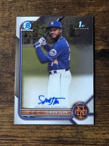 2022 Mets Simon Juan Bowman Chrome 1st BOWMAN AUTOGRAPHS #CPA-SJ - Picture 1 of 2