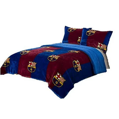 FC Barcelona Sherpa Fleece QUEEN Comforter/Bedspread Set + 2 Shams+Sheet Set - Image 1 of 3