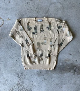 Vintage Tricots St. Ralphel Tan Golf Sweater Size M - Picture 1 of 5