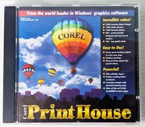 Corel Print House Clipart CDROM Windows 95 PC Corel Draw 6 Mini Jewel Case - Picture 1 of 3
