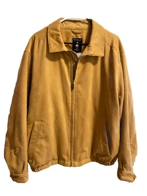 Bomber Jacket Vegan suede Men’s Size L Roundtree&Yorke camel - Image 1 of 4
