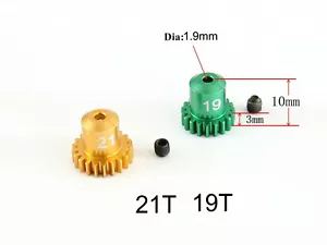CNC Aluminio 19T/21T Dientes Motor Piñón Engranaje para Engranajes de Motor (2 piezas/juego) - Imagen 1 de 2