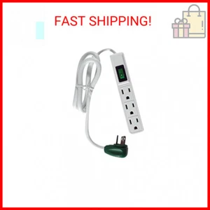 GoGreen Power (GG-13002MS) 3 Outlet Power Strip, White, 2.5 Ft Cord - Picture 1 of 1