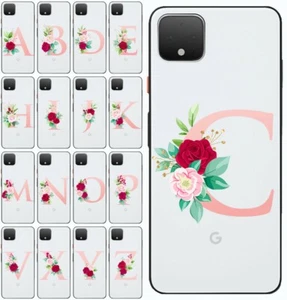 TPU SOFT COVER HÜLLE FÜR GOOGLE PIXEL 4 / 4 XL BUCHSTABEN MIT BLUMEN - Bild 1 von 28