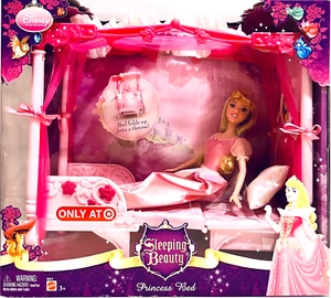 Mattel Disney Princesa Bella Durmiente Aurora Cama al Trono 12" Muñeca Juego - Imagen 1 de 4