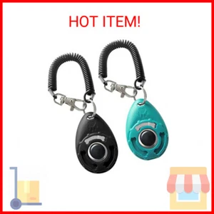 Pet Training Clicker with Wrist Strap - Dog Training Clickers (New Black + Blue) - Picture 1 of 2