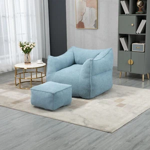 COOLMORE Bean Bag Chair Lazy Sofa/Footstool Durable Comfort Lounger High Back Be - Picture 1 of 12