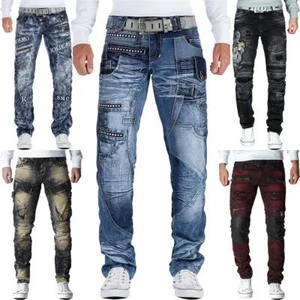 Herren Jeans Hose Mens Pants Straight Slim Regular Cut Fit Cargo Denim Auffällig - Bild 1 von 114