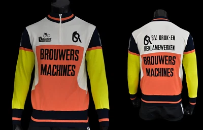 Brouwers Machines 1982 Nederland EQUIPO JERSEY ACRÍLICO Camisa Ciclo Años 80 TALLA 2-M Foto 1 de 4