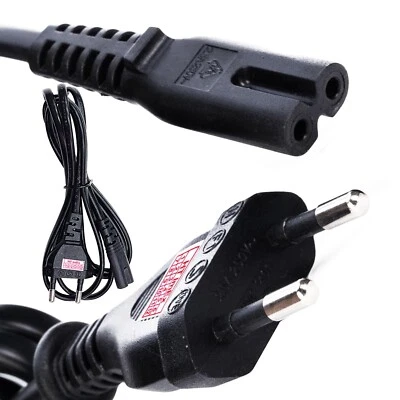 Netzkabel 2-polig Euro 8 C7 Stecker 1,5m für Entertainment-Geräte Playstation - Bild 1 von 4