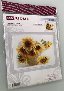 RIOLIS Counted Cross Stitch Kit Floral Hot Summer 1488 Sunflowers NIP - Picture 1 of 4