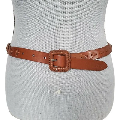 Cinturón de Cuero Vachetta Marrón Ecuestre Ralph Lauren Talla Mediana 32 Eslabones con Cordones Foto 1 de 4