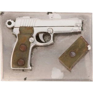 Handmade 45 Handgun Gun Pistol Clip Colt 1911 Biker Western Vintage Belt Buckle - Picture 1 of 5