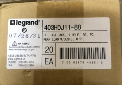 Optronics/Legrand HDJ настенная пластина OR-403HDJ11-88 белая коробка из 20 - Изображение 1 из 2