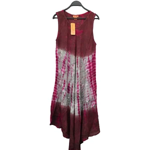 Vestido Sakkas Talla Única Muumuu Floral Rosa Gris Marrón Tie Dye Ligero Encubrimiento - Imagen 1 de 8