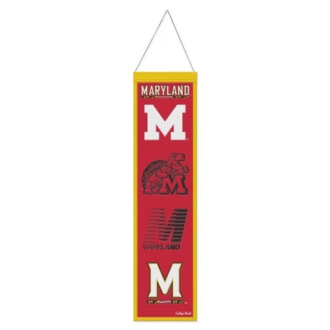 Maryland Terrapins NCAA Heritage Banner Embroidered Wool 8" X 32" Cover