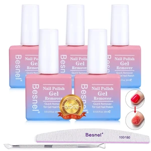 Gel Nail Polish Remover 5 Pack Professional Gel Polish Remover Non-Irritating Qu - Picture 1 of 12