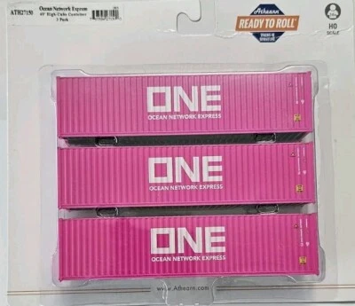 ATH27150 Athearn ONE Ocean Network Express 40' Shipping Containers - Image 1 of 2