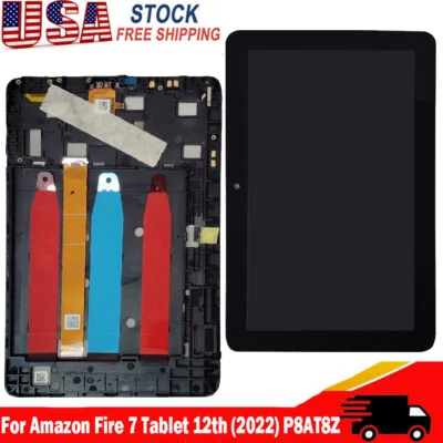 For Amazon Fire 7 12th Gen 2022 P8AT8Z LCD Display Touch Screen Digitizer+Frame - Image 1 of 4