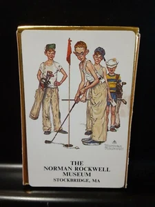 VINTAGE NORMAN ROCKWELL MUSEUM SEALED DECK PLAYING CARDS BOYS PLAYING GOLF - Picture 1 of 2