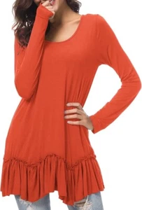 Urban CoCo Women's Casual T-shirt Solid Long Sleeve Tunic Top Plus Sz 2XL - Picture 1 of 5