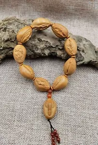 5PCS Chinese Natural Olive Dentoliva Carved Bead Girl Women's Vagina Bracelet - Picture 1 of 4