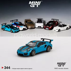 Mini GT 1:64 Model Car Porsche 991 Blue GT2 RS Alloy Die-cast Vehicle - LHD - Picture 1 of 6