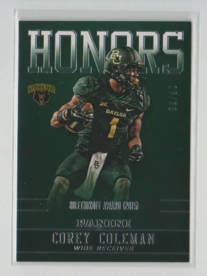 2016 Panini Collegiate Baylor Honors Silver Corey Coleman /99 - Flat S/H - Image 1 of 1
