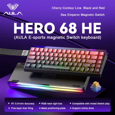 AULA HERO 68HE Magnetic Switch Keyboard Rapid Trigger 8K RGB Gaming Hot-Swap - Image 1 of 4