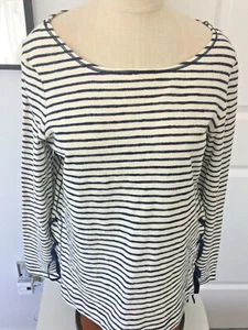 Chelsea & Violet Blue/Cream Stripe Size Large 100% Cotton Pullover NWT Casual - Picture 1 of 10