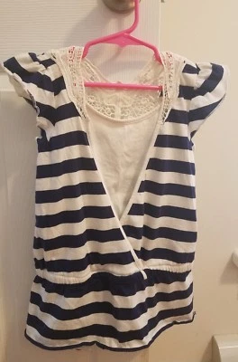 RUTA 66 NIÑA TALLA M (7-8) Blanco con Rayas Azul Marino   Foto 1 de 3