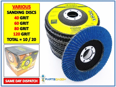 COBRA TOOLS 10 - 20 PROFESSIONAL FLAP SANDING DISCS 115mm 4.5" 40 60 80 120 GRIT ANGLE COBRA
