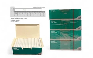 1000 Ventti Menthol Filter Tube Cork Tobacco Empty Cigarette rolling Tubes Green - Picture 1 of 5