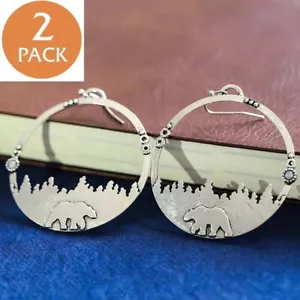 2x 925 Silver Silent Forest Pendant Retro Necklace Women Party Band Jewelry Gift - Picture 1 of 6