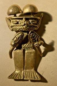 Vintage 24k Gold plated Pre Columbian Quimbaya / Calima culture figur pendant - Bild 1 von 7