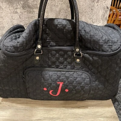 trinta e uma bolsa de viagem rolante preta acolchoada com alça dobrável monograma -J - Imagem 1 de 4