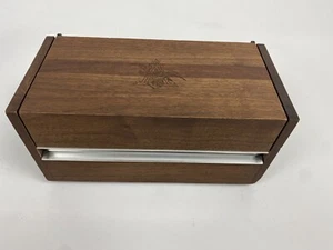 Rare VTG MCM Anheuser Busch Executive Stowaway Hideaway Teak Wood Box Desk Phone - Picture 1 of 17
