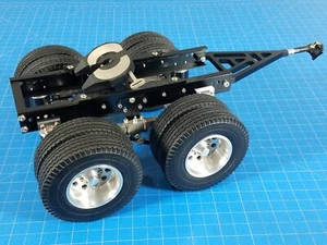 Tamiya 1/14 Toy Semi Tractor Trailer 2 Axles Dolly Pin Mount 5th Wheel Coupling - Picture 1 of 11