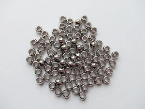 100pz perline in acrilico 7x5mm tondo colore argento scuro bijoux - Foto 1 di 1