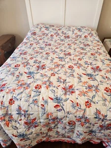 Martha Stewart Reversible Down Alternative Comforter--Blue Floral 90" x 70" - Picture 1 of 10