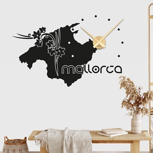 Wall Decal Clock Mallorca Spain with Clockwork Wall Clock for Living Room - Picture 1 of 7