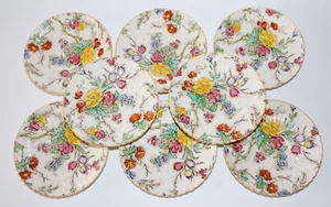 BOOTHS China SAUCERS 'Tapestry' 8 Floral Pattern ENGLAND 5 5/8" Antique  - Picture 1 of 6