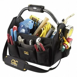 Bolsa de herramientas abierta CLC Tech Gear de 15 pulgadas con luz LED - Imagen 1 de 4