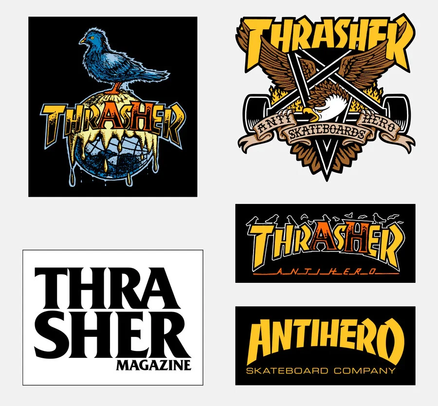 Calcomanías adhesivas Anti Hero Skateboards x Thrasher (PACK DE 5) Foto 1 de 1