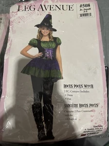 NEW HOCUS POCUS WITCH Girl Halloween Costume Junior Sm 3-5 - Picture 1 of 2