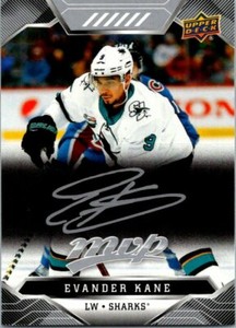 2019-20 MVP Silver Script Hockey Card #43 Evander Kane Sharks 